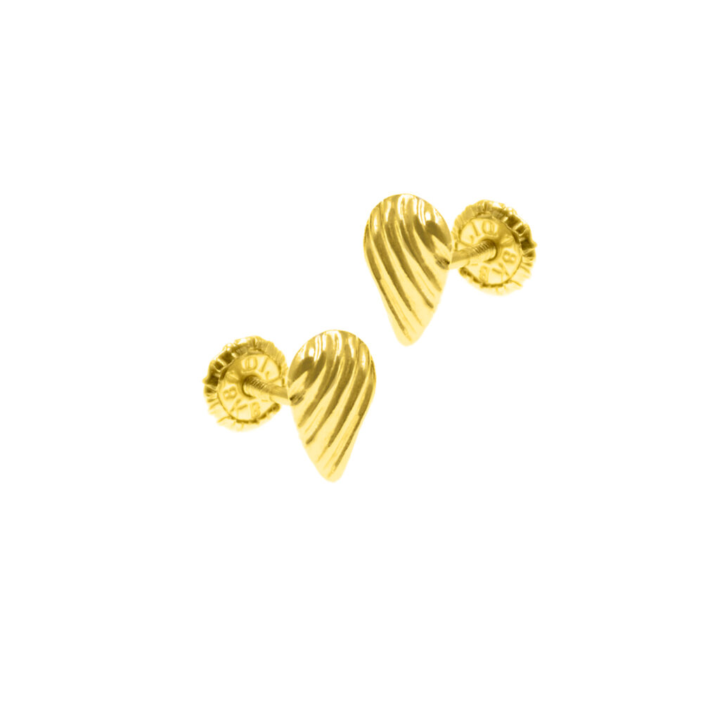 Aretes Drops Texturado Oro 18K