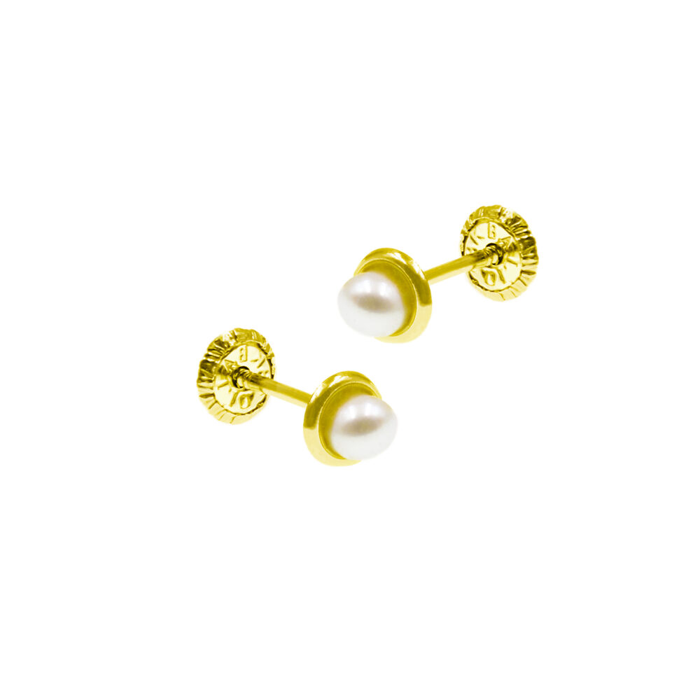 Aretes Perla Bicel Oro 18K