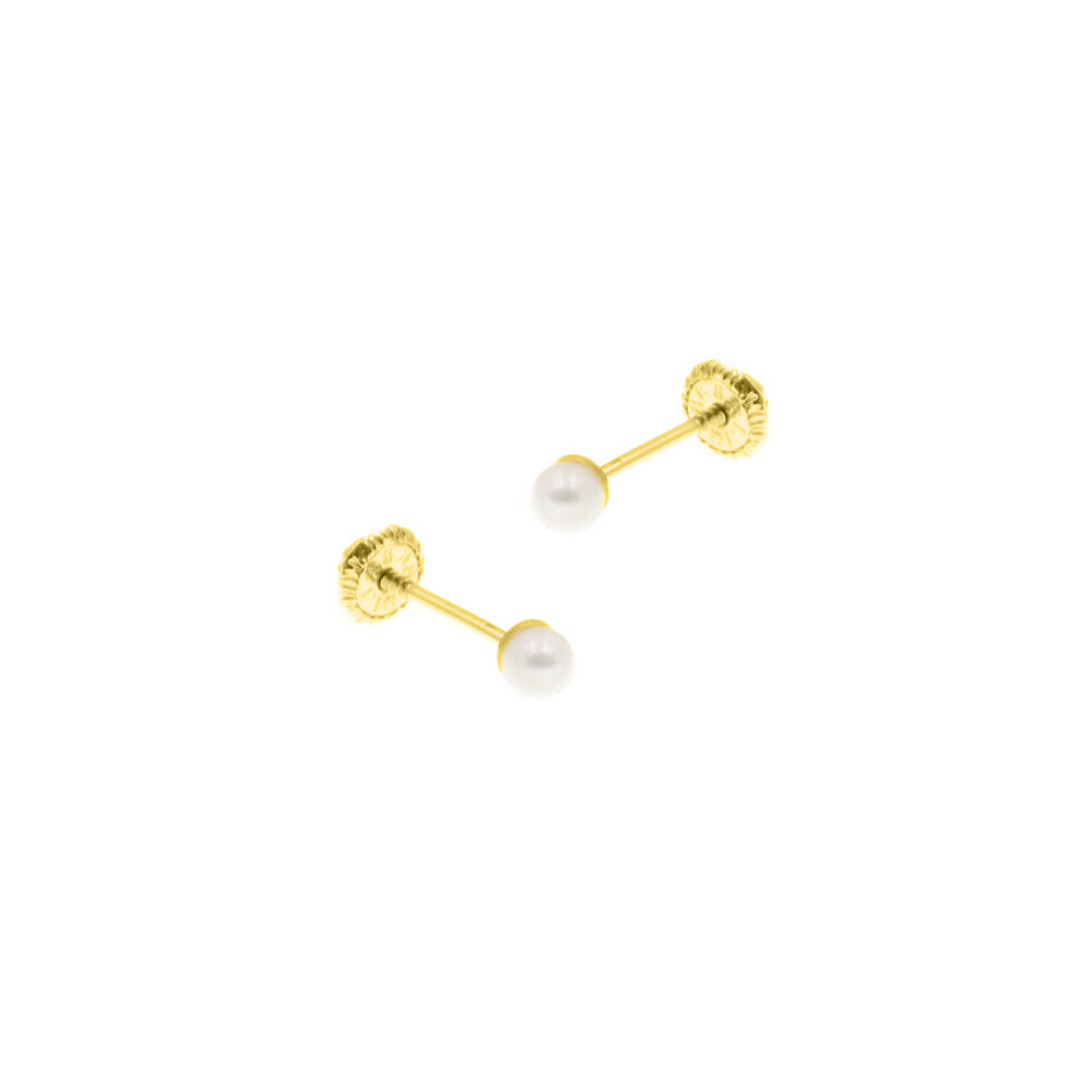 Aretes Perla Oro 18K Niña