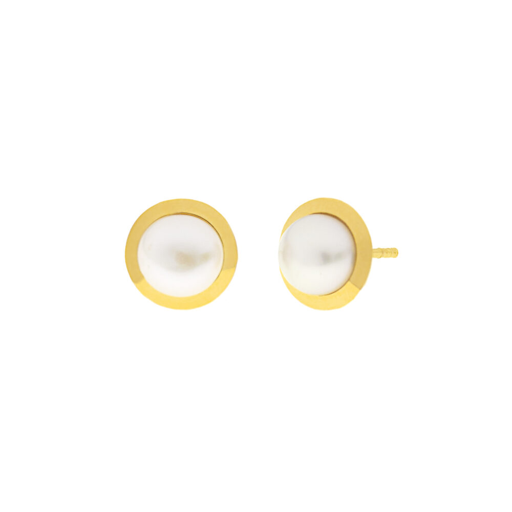 Aretes Perla Bicel Oro 18K