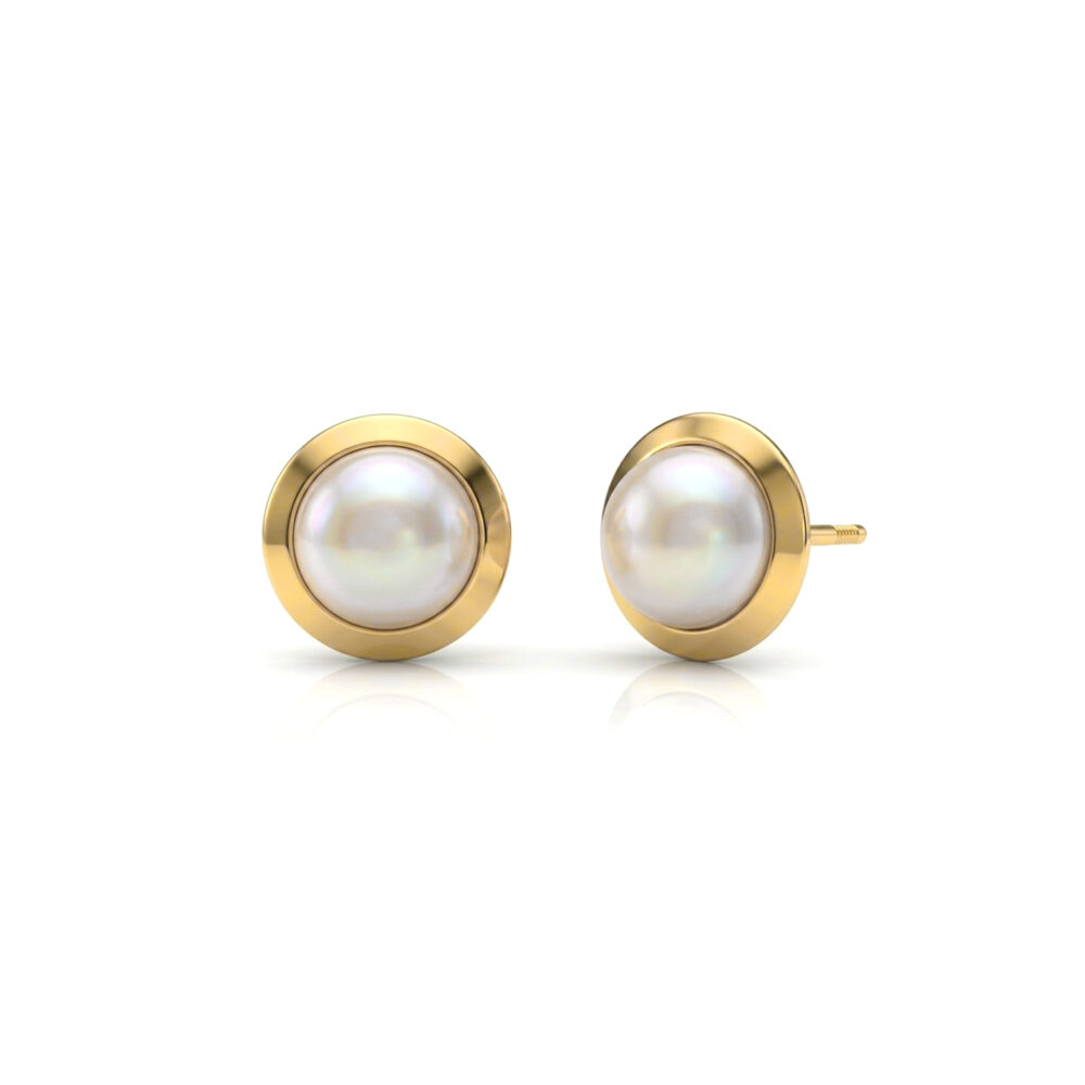 Aretes Perla Bicel Oro 18K