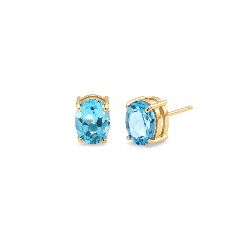 Aretes Topacio Swiss Oval Oro 18K