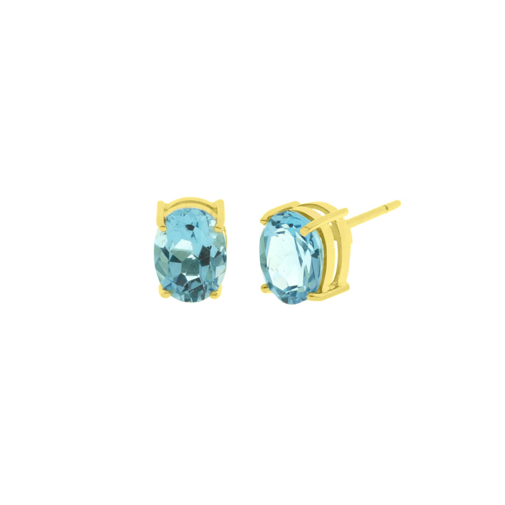 Aretes Topacio Swiss Oval Oro 18K