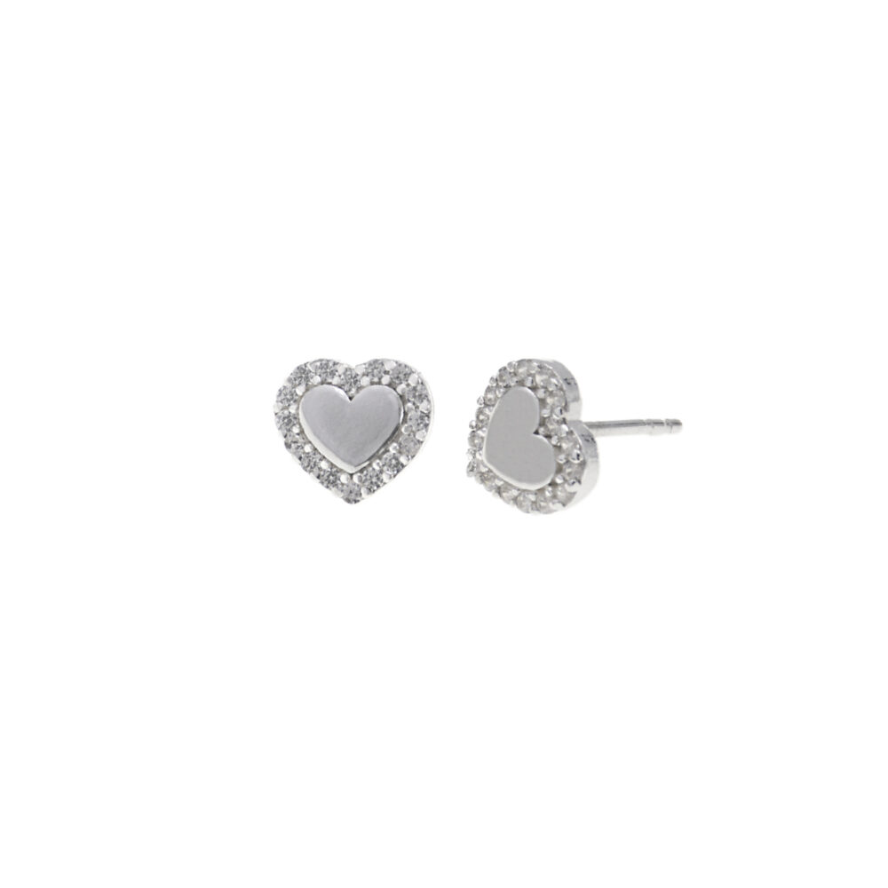 Aretes Corazón Fijo Plata 925