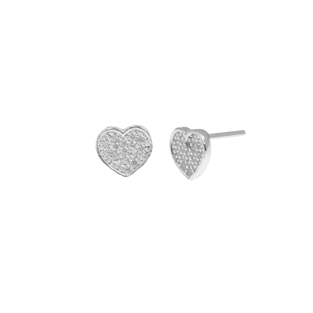 Aretes Corazón Plano Plata 925