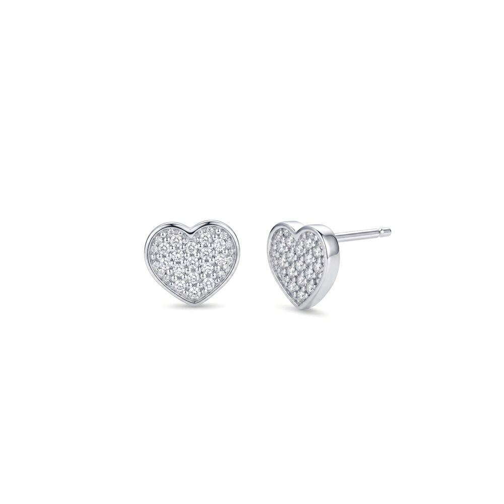 Aretes Corazón Plano Plata 925