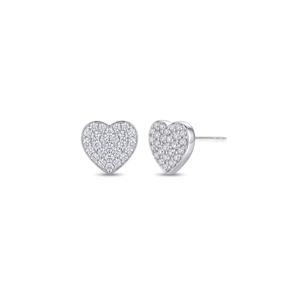 Aretes Heart Plata 925