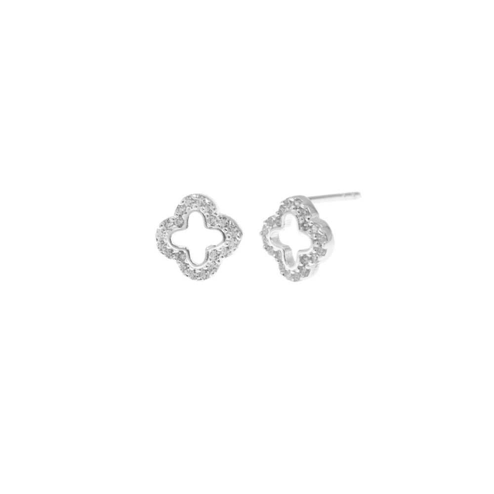 Aretes Trébol Plata 925