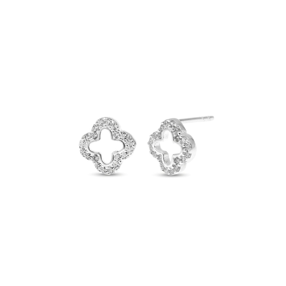 Aretes Trébol Plata 925