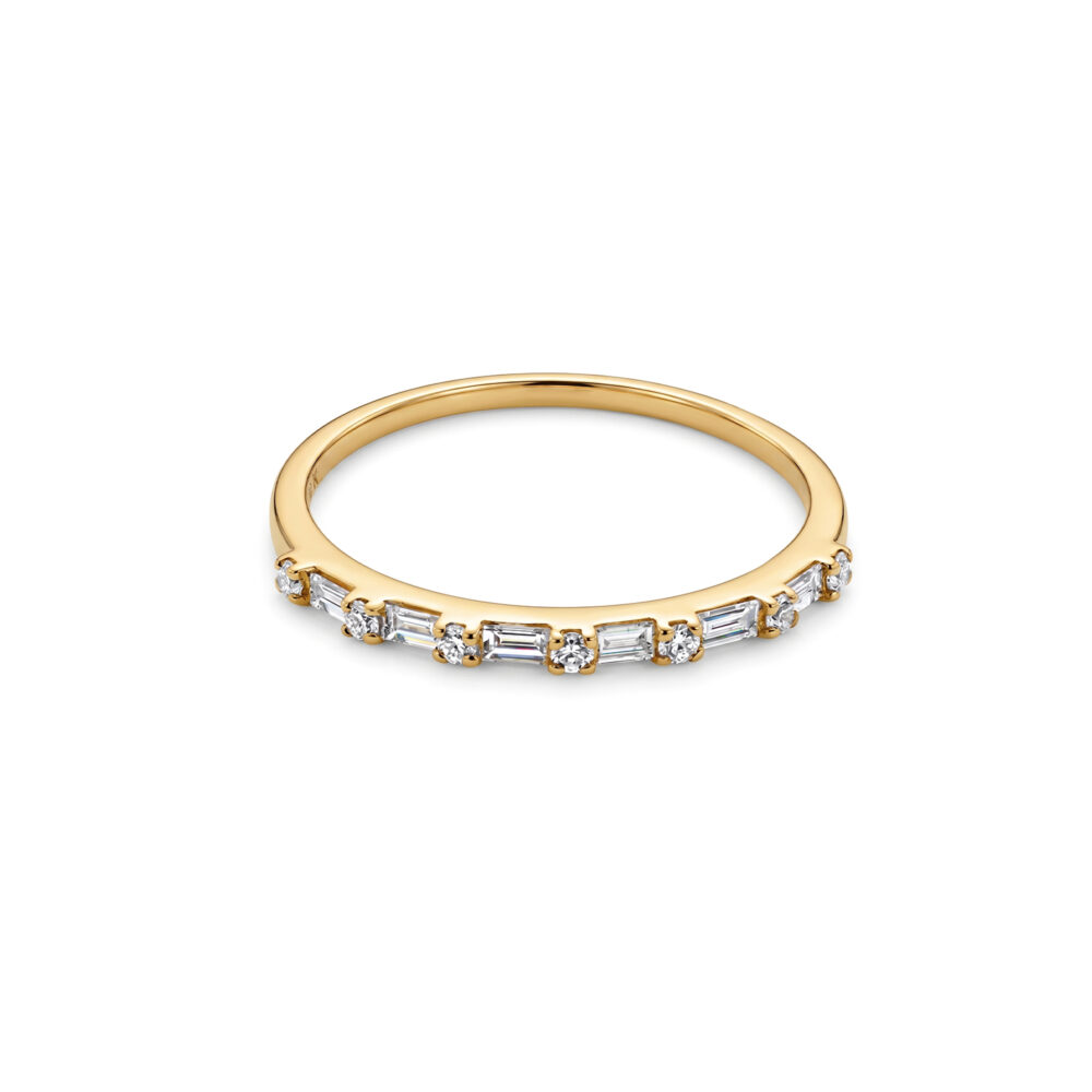 Anillo Baguette Casual Oro 18K & Brillantes