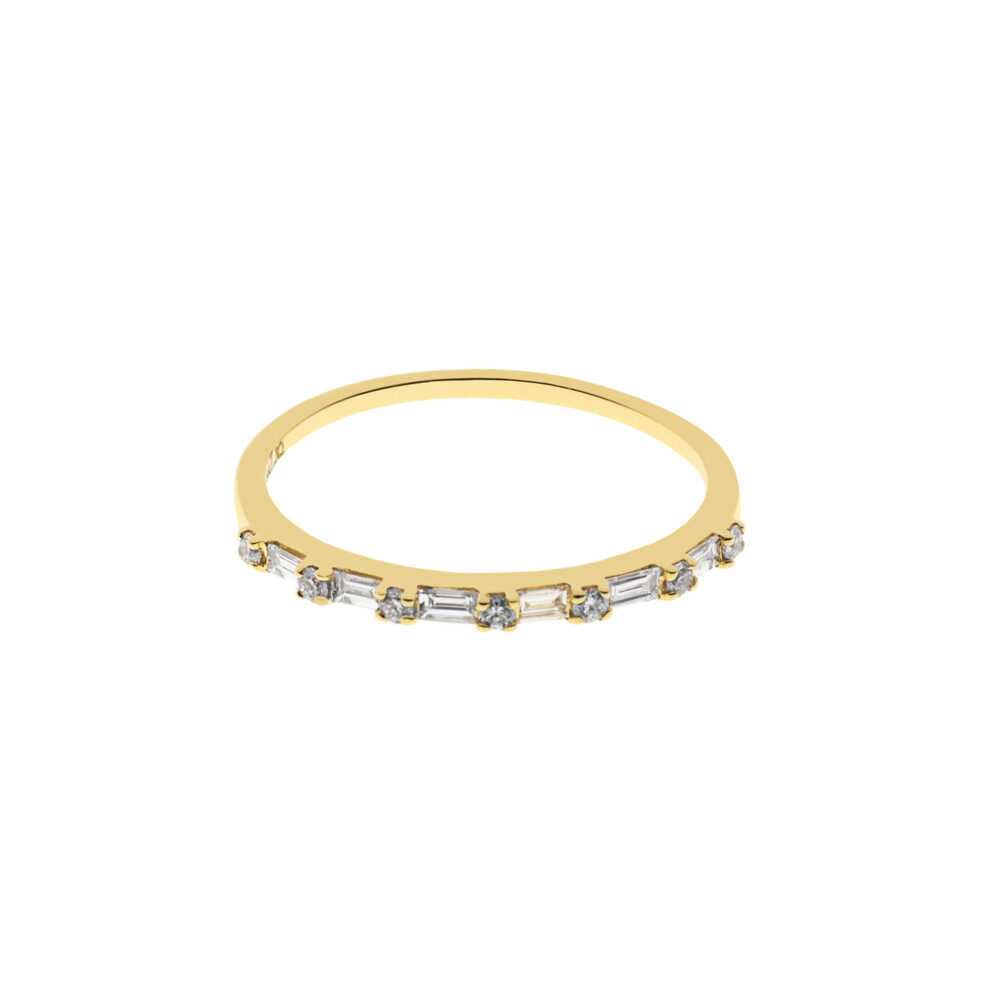 Anillo Baguette Casual Oro 18K & Brillantes
