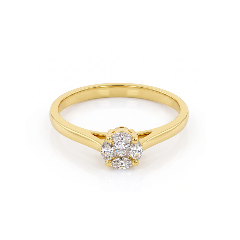 Anillo de Compromiso Roseta Oro 18K & Brillantes