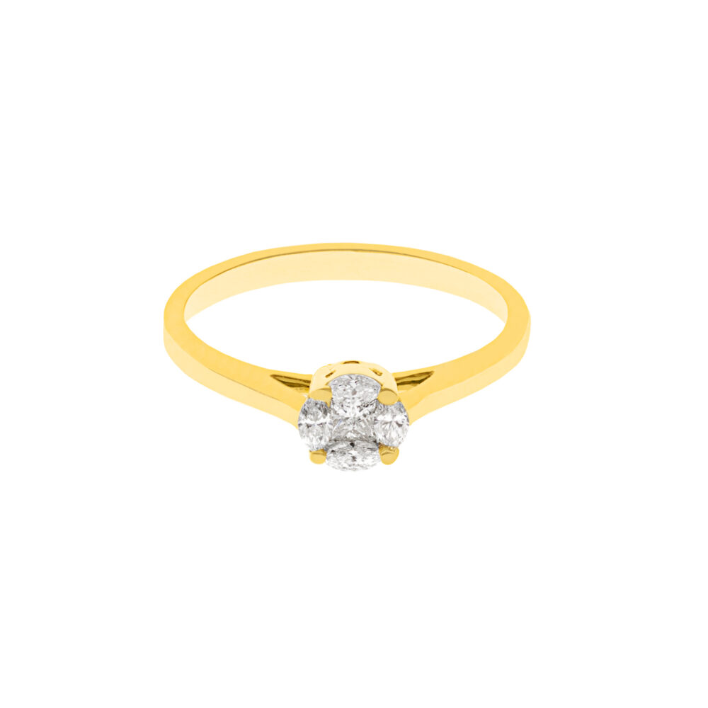 Anillo de Compromiso Roseta Oro 18K & Brillantes