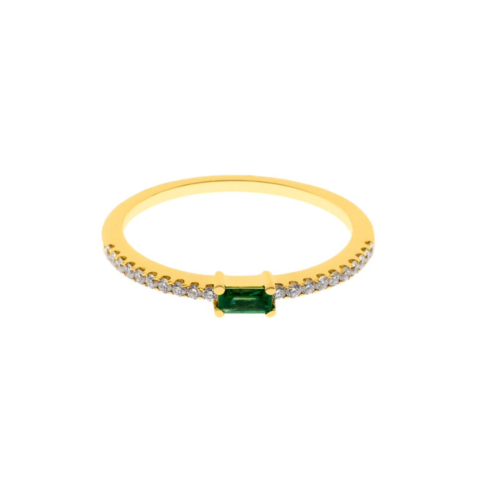 Anillo Esmeralda Casual Oro 18K & Brillantes