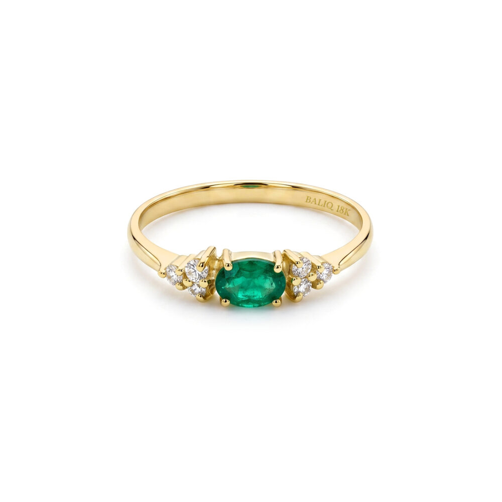 Anillo Esmeralda Oro 18K & Brillantes