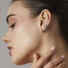 - Aretes Zafiro Riviere Oro 18K & Brillantes