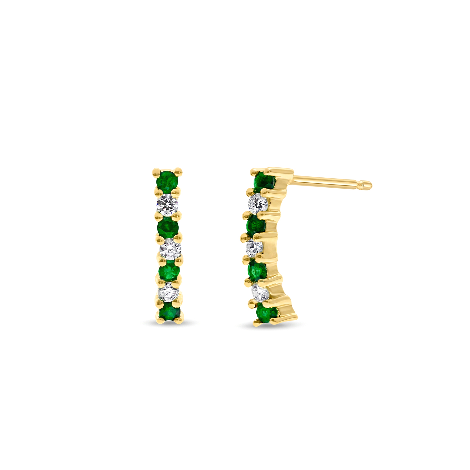 - Aretes Esmeralda Oro 18K & Brillantes