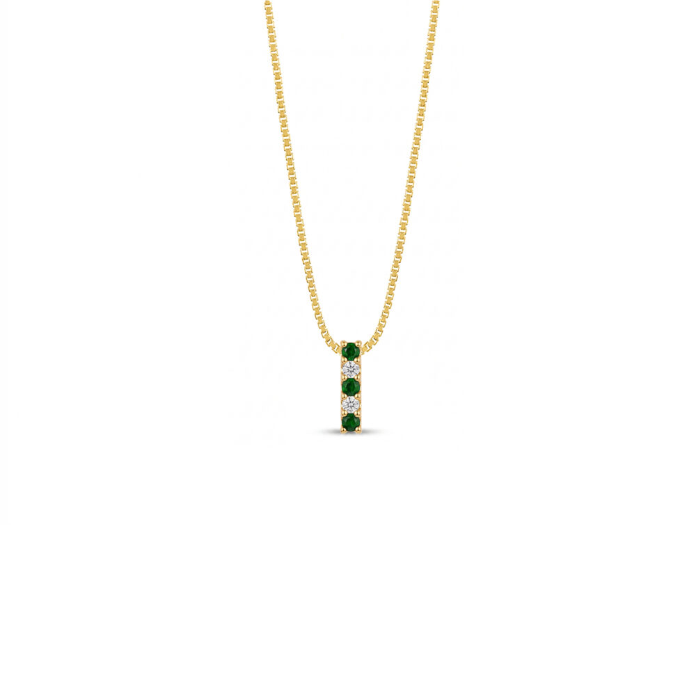 Collar Esmeralda Oro 18K & Brillante