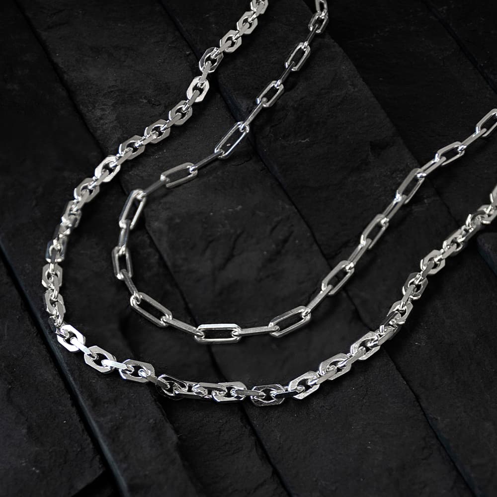 collares plata para hombres