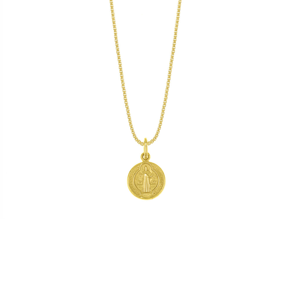 Collar Medalla San Benito Oro 18K