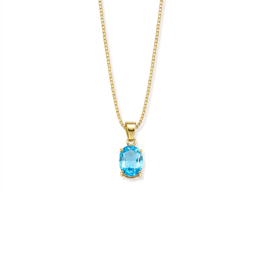 Collar topacio Swiss Oval Oro 18K