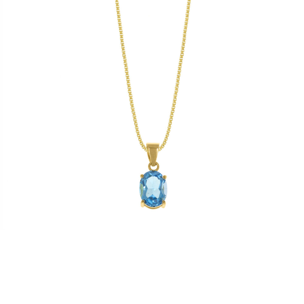 Collar topacio Swiss Oval Oro 18K