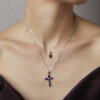- Collar Cruz Zafiro Plata 925