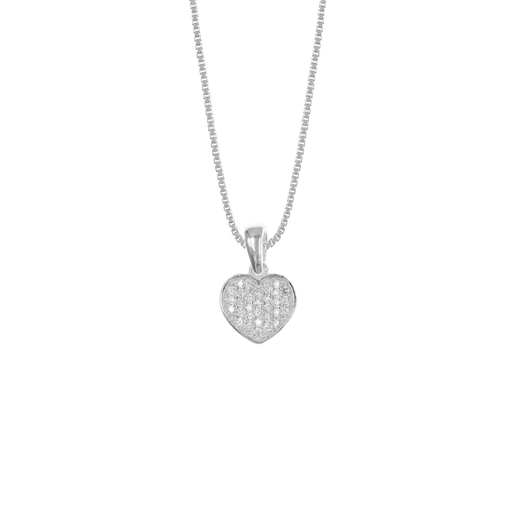Collar Corazón Plano Plata 925