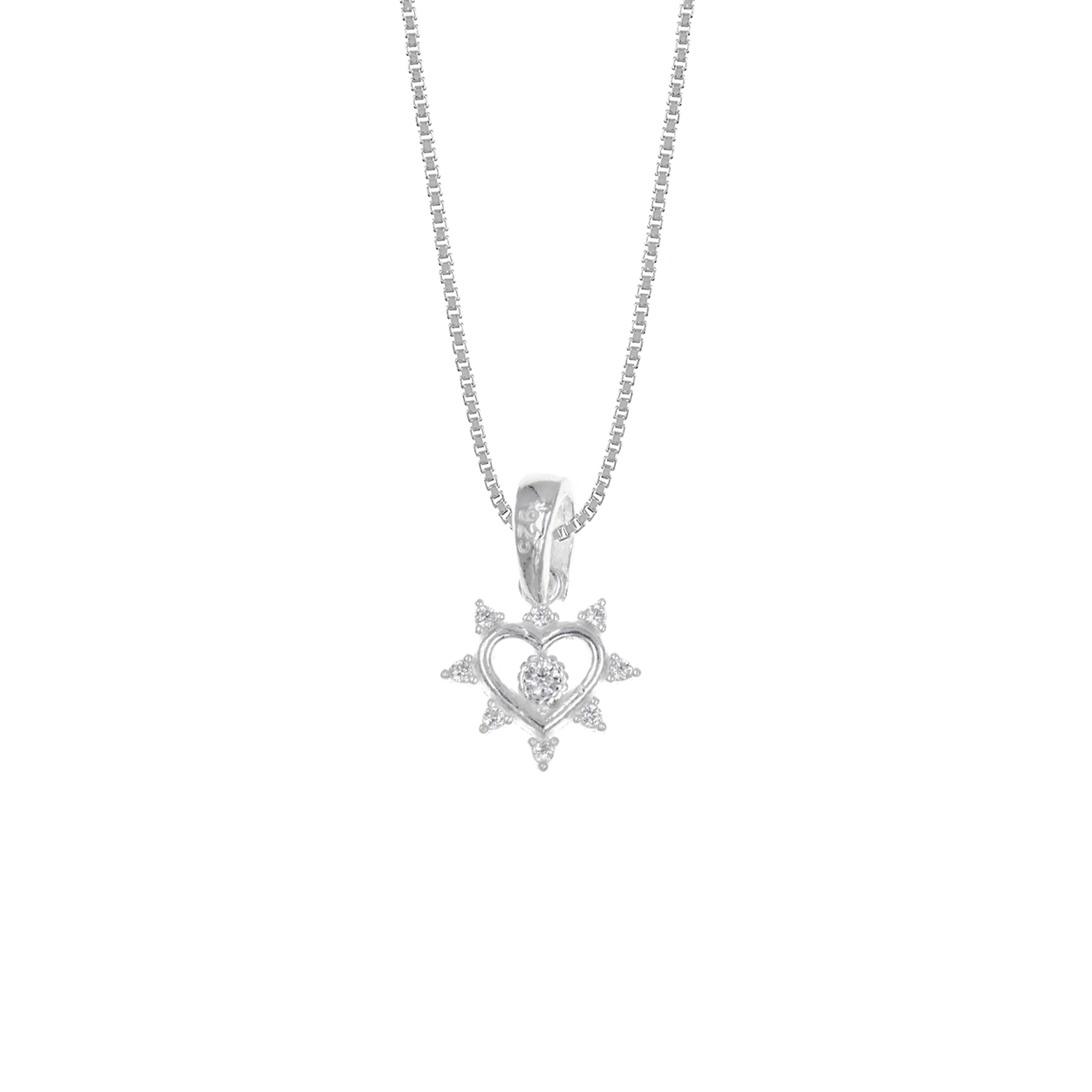 - Collar Corazón Corona Plata 925