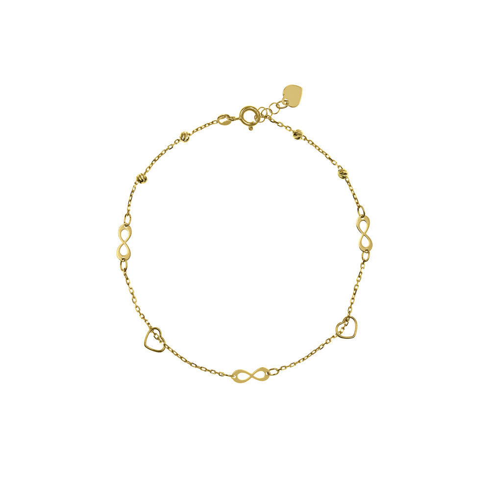 Pulsera Corazón Infinito Oro 18K