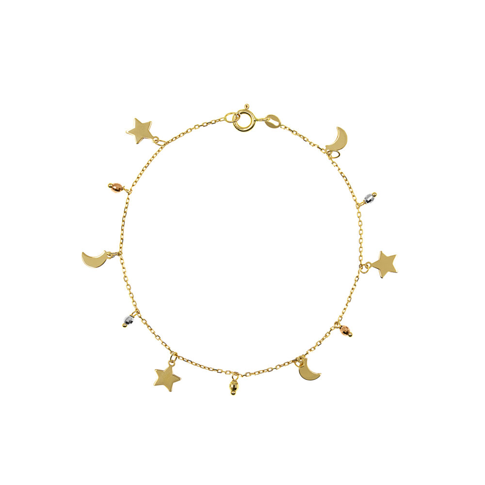 Pulsera Estrella & Luna Oro 18K