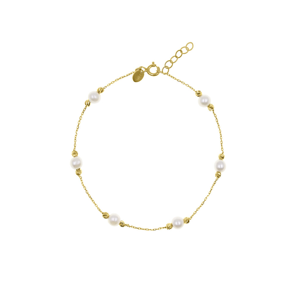 Pulsera Perla Bolitas Oro 18K
