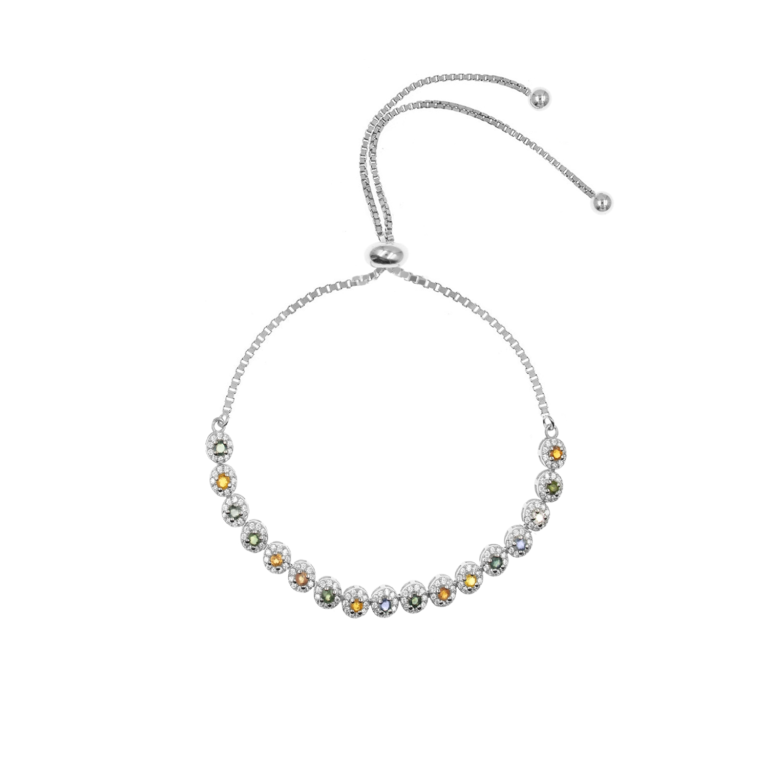 - Pulsera Zafiro Multicolor Plata 925