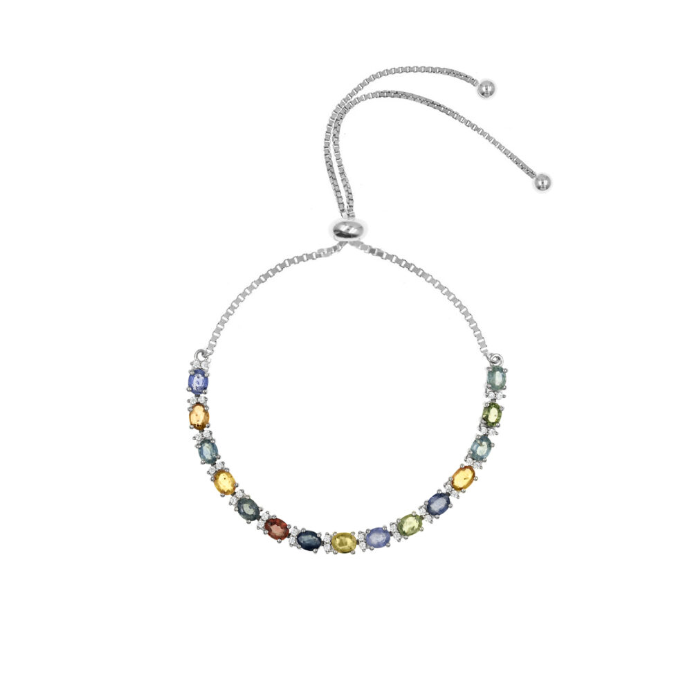 Pulsera Zafiro Multicolores Plata 925