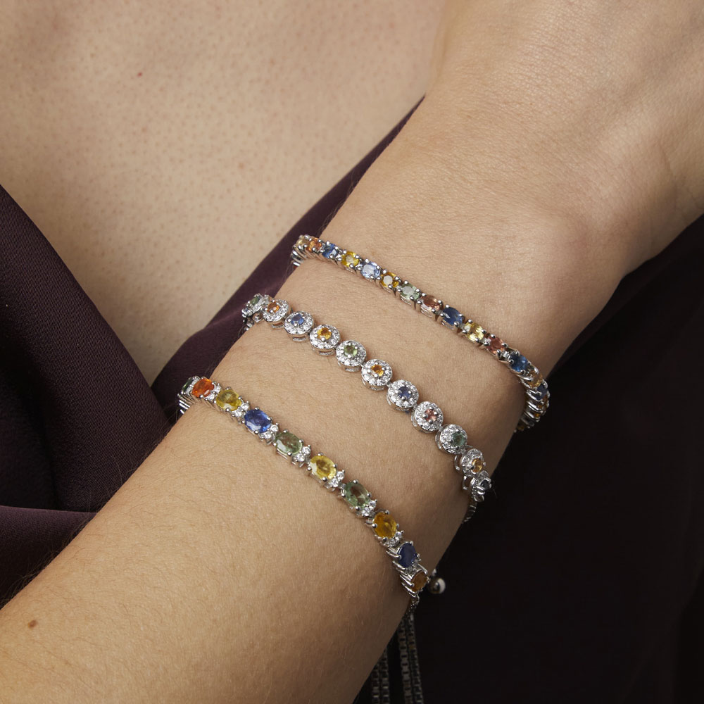 - Pulsera Zafiro Multicolores Plata 925