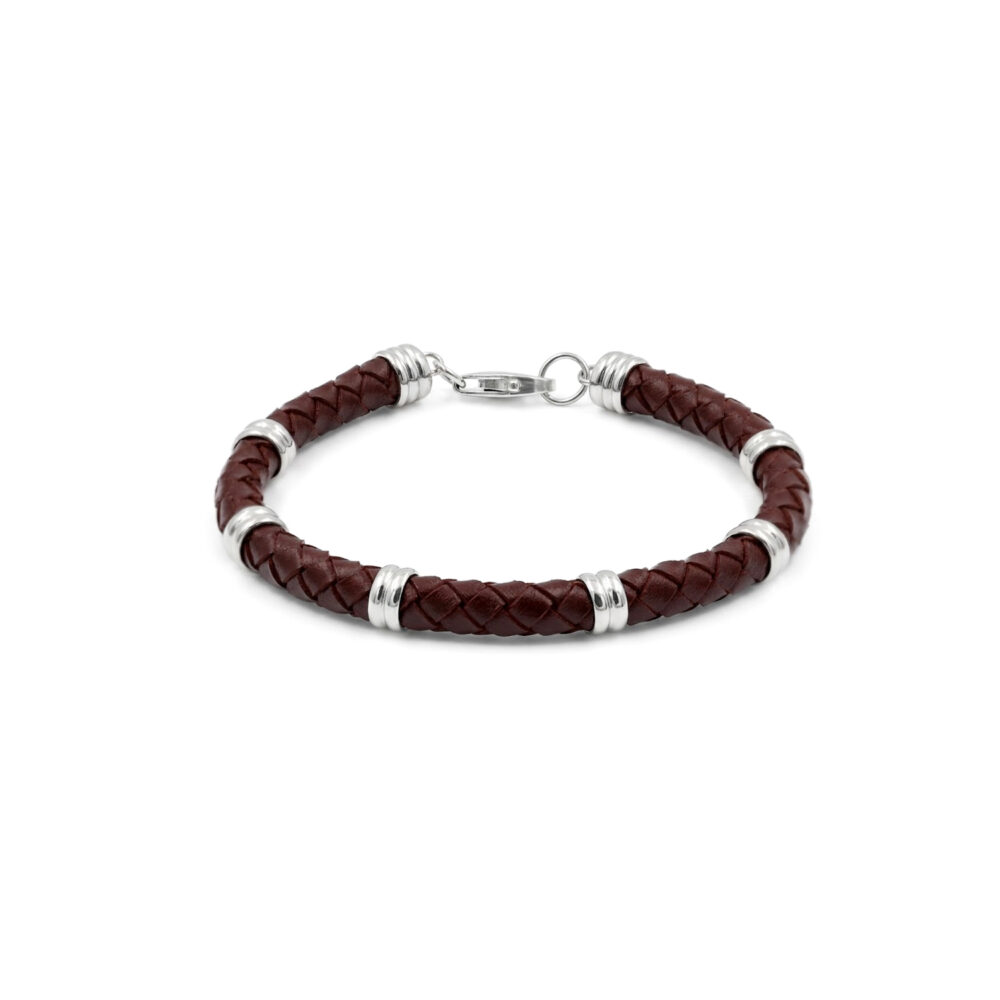Pulsera 6 Cañas Plata 925 & Cuero