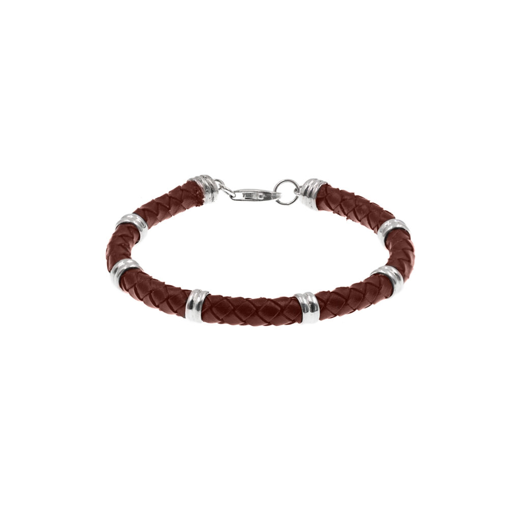Pulsera 6 Cañas Plata 925 & Cuero