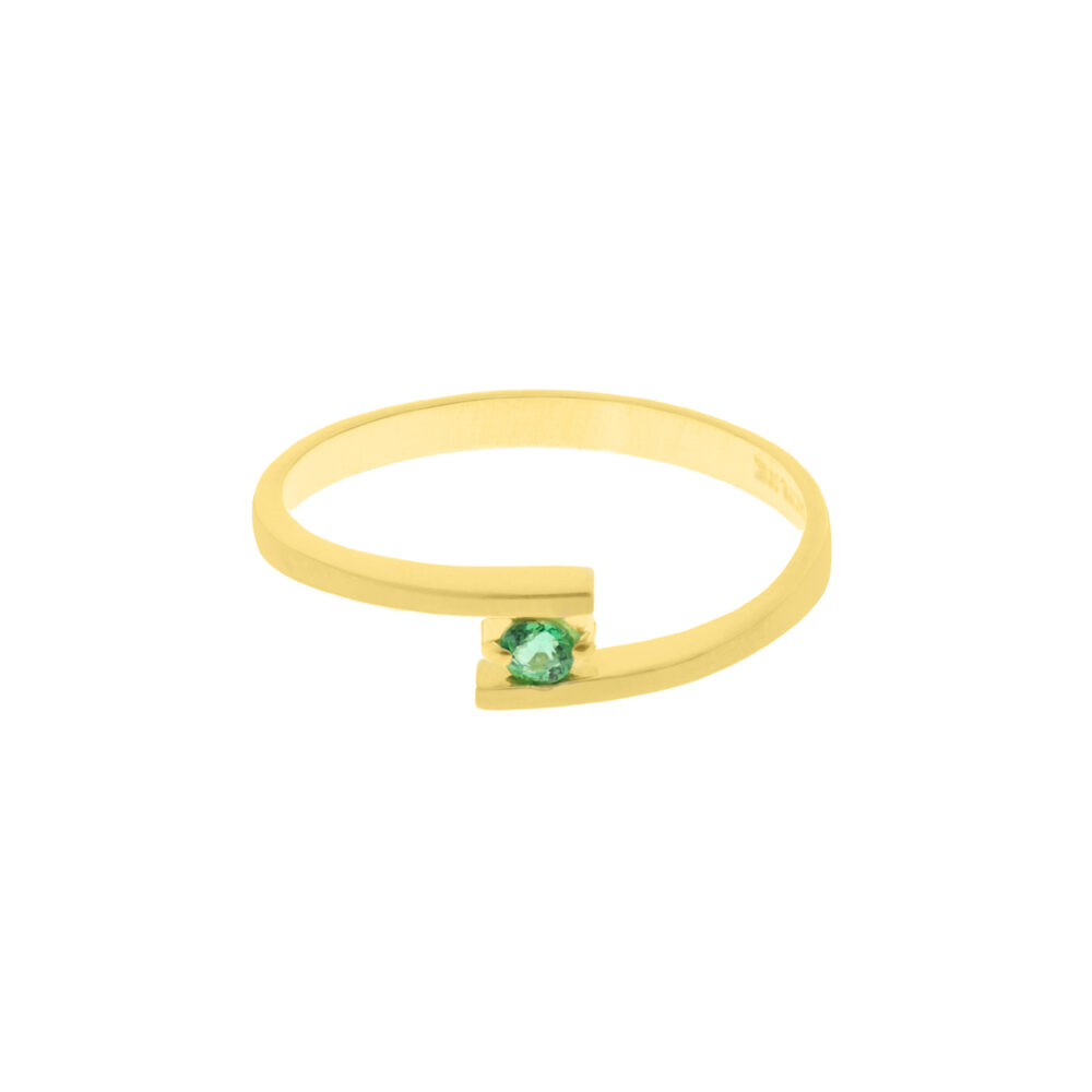 Anillo Esmeralda Casual Oro 18K