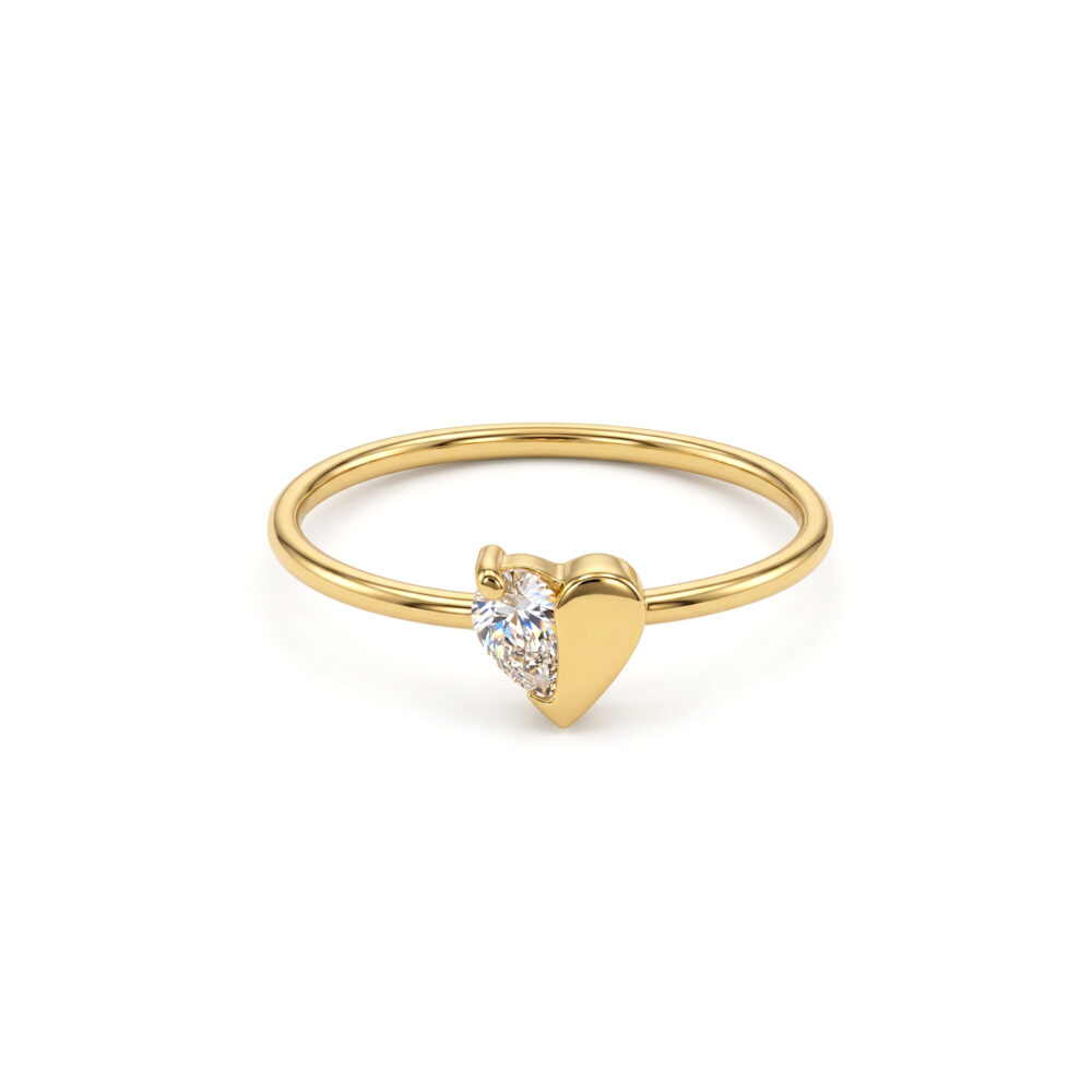Anillo Corazón Gota Oro 18K