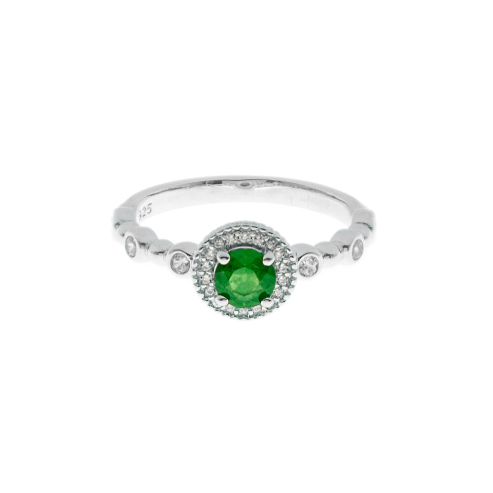 Anillo Esmeralda Casual Plata 925