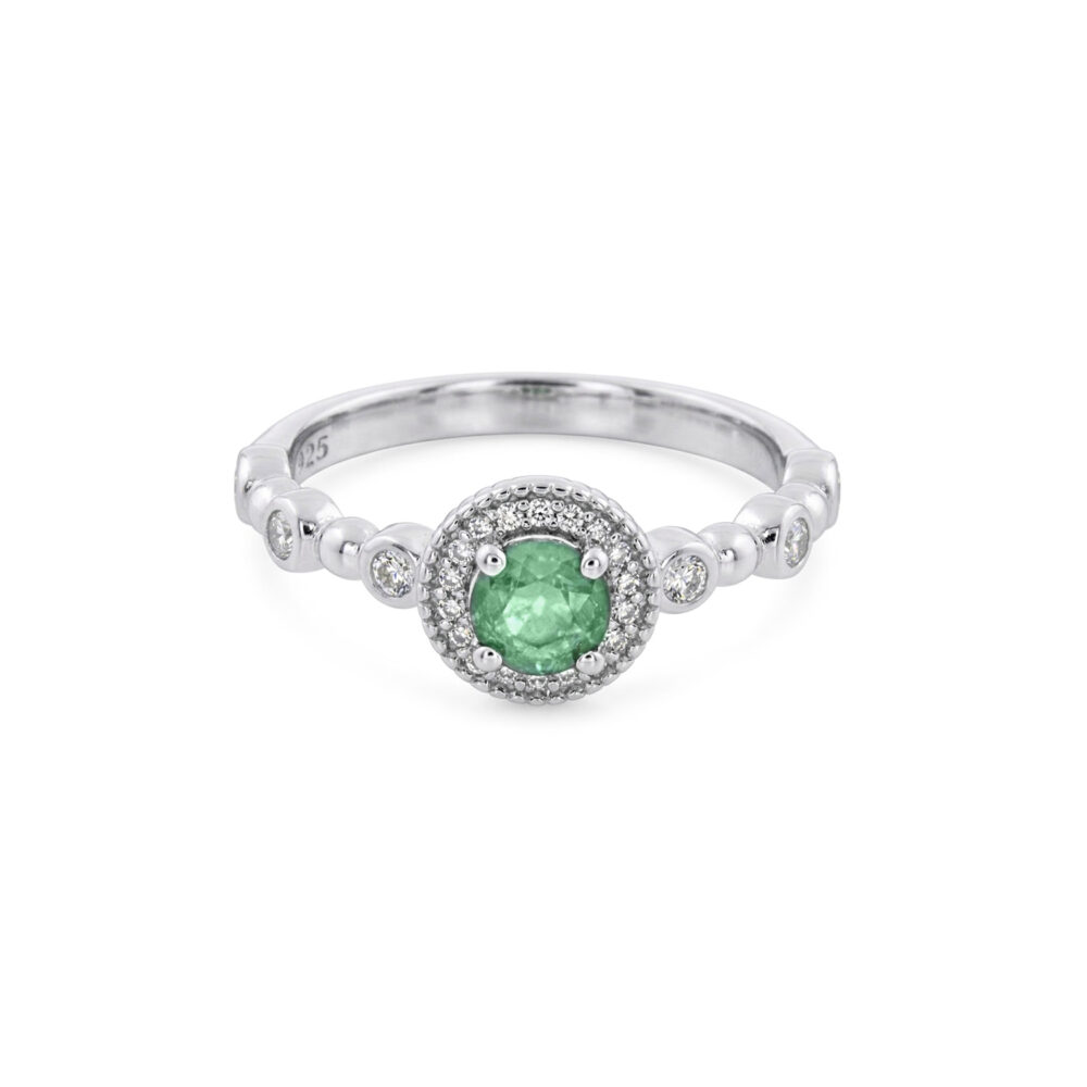 Anillo Esmeralda Casual Plata 925