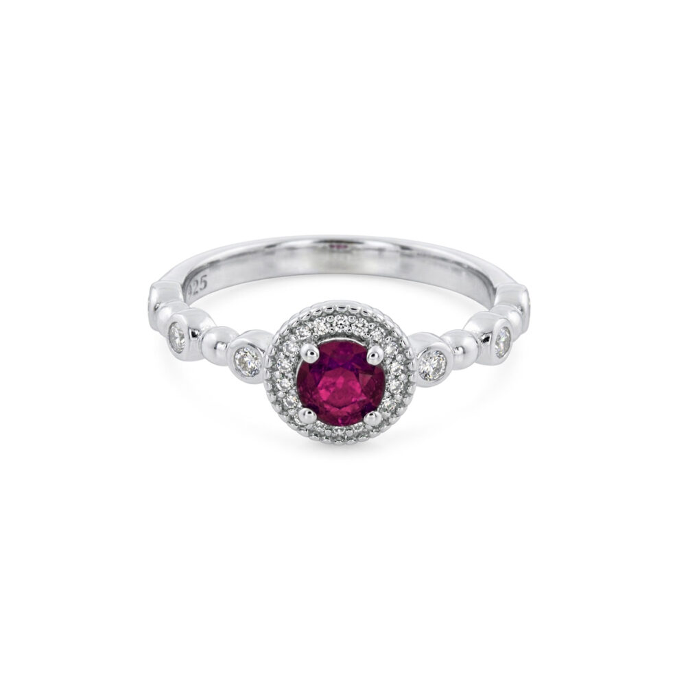 Anillo Rubí Casual Plata 925