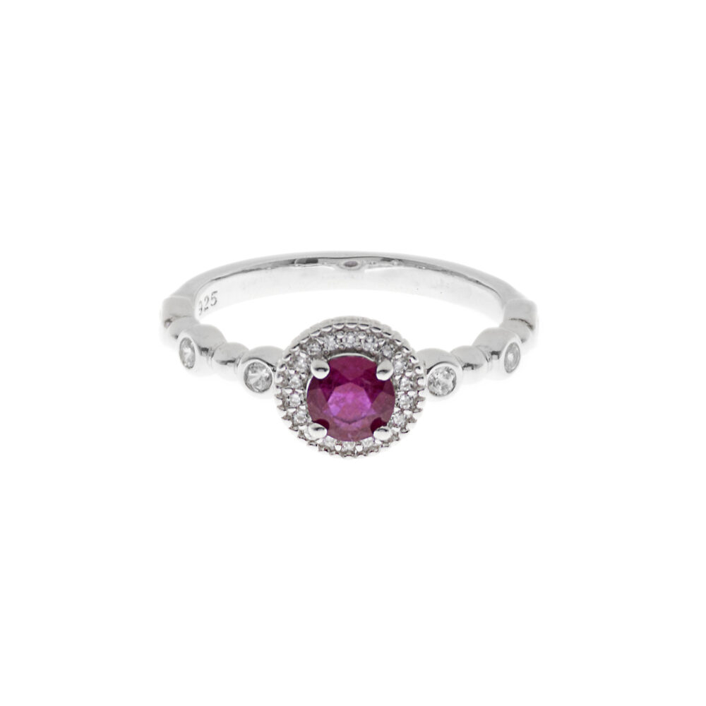 Anillo Rubí Casual Plata 925