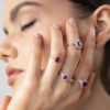 - Anillo Rubí Casual Plata 925