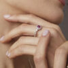 - Anillo Rubí Casual Plata 925