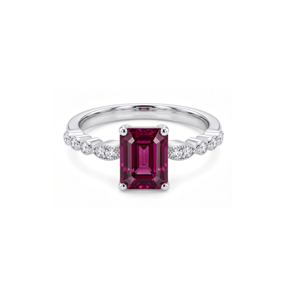 Anillo Rubí Plata 925