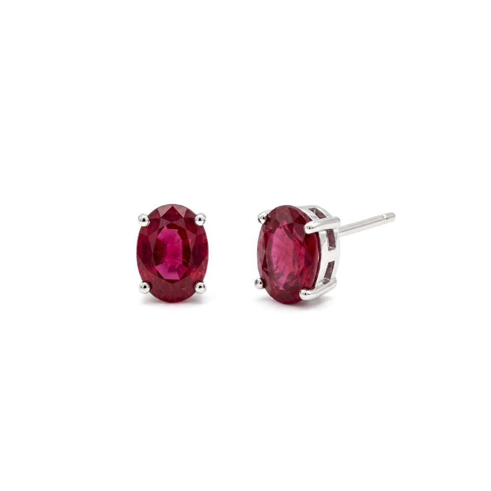 Aretes Rubí Plata 925