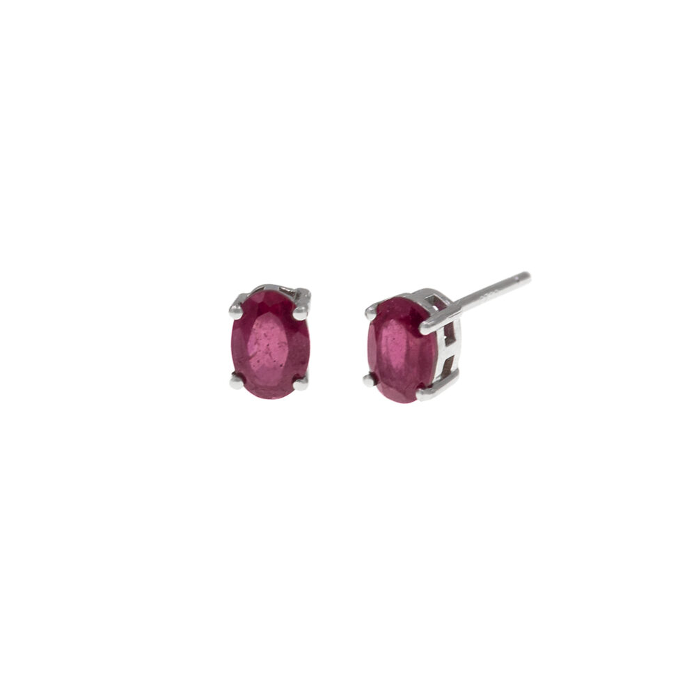 Aretes Rubí Plata 925