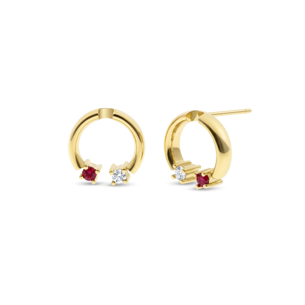 Aretes Rubí Legado Oro 18K & Brillantes