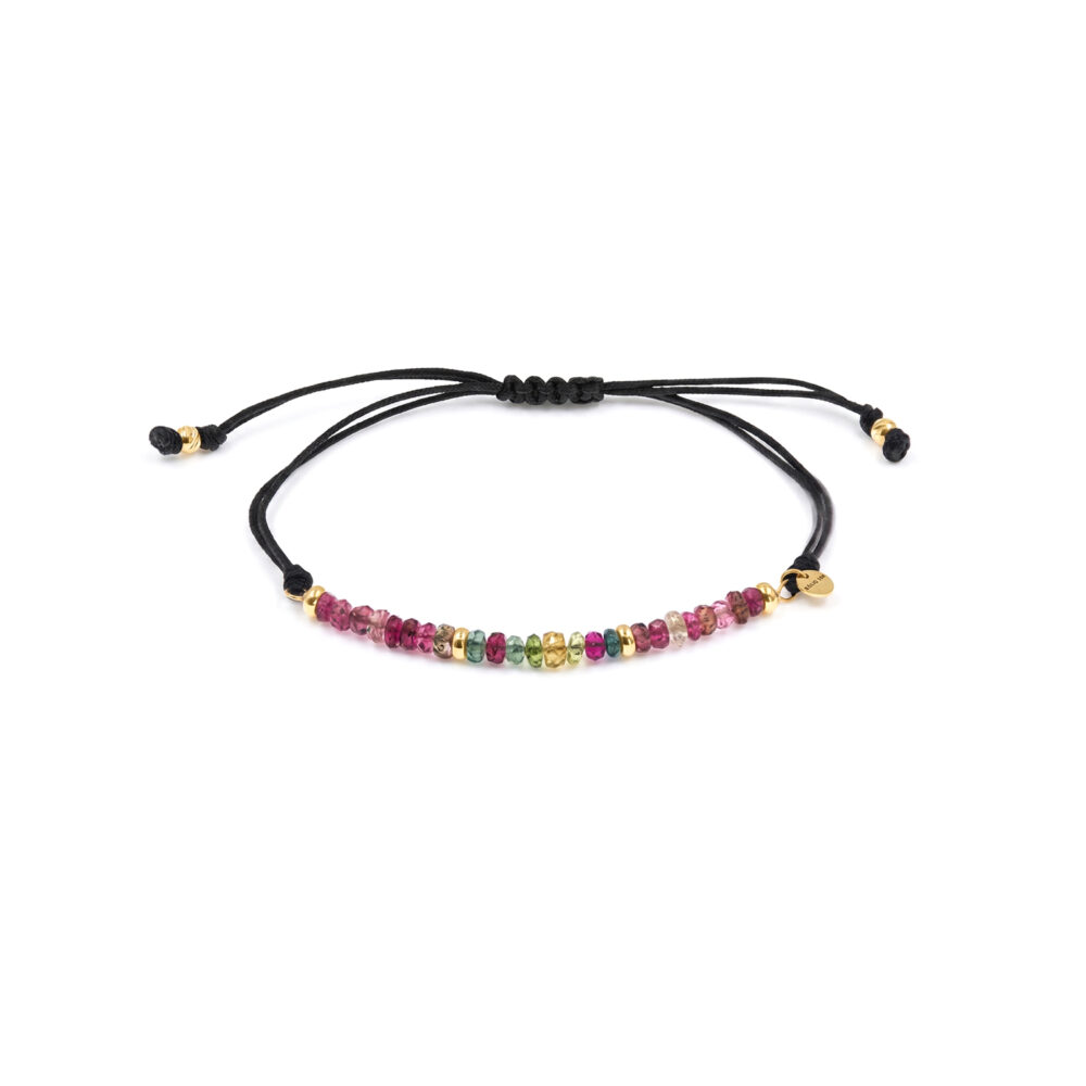 Pulsera Turmalina Donas Multicolor Oro 18K
